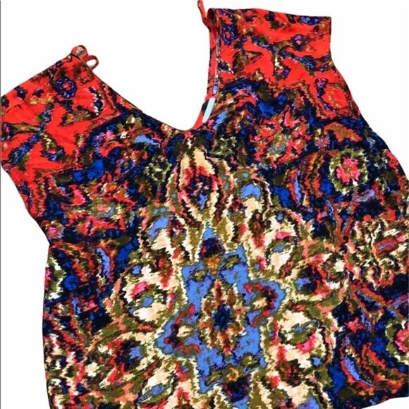 Maeve Mediallion red print dress by Anthropologie small petite floral - Picture 5 of 9